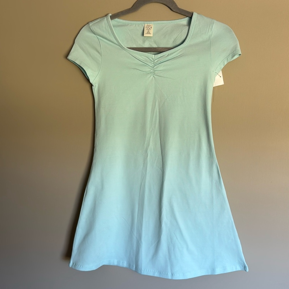 NWT- Treasure & Bond girls teal cap sleeve dress - size M (8/10)
